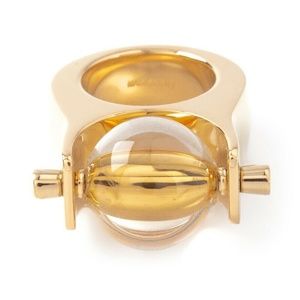 New Chloe Abby Glass Ball Ring Size 6.5 Gold $490